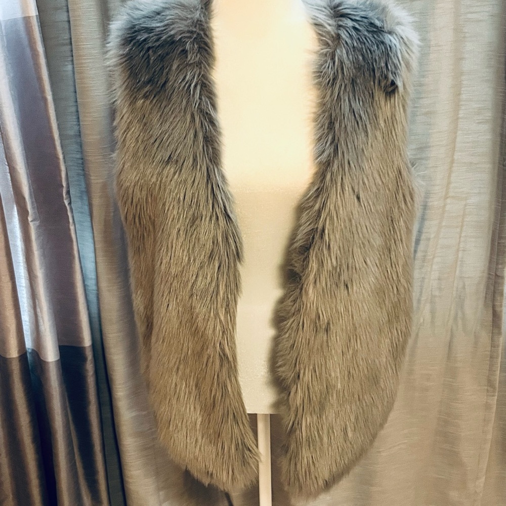 BCBGeneration Charcoal Faux Fur Vest